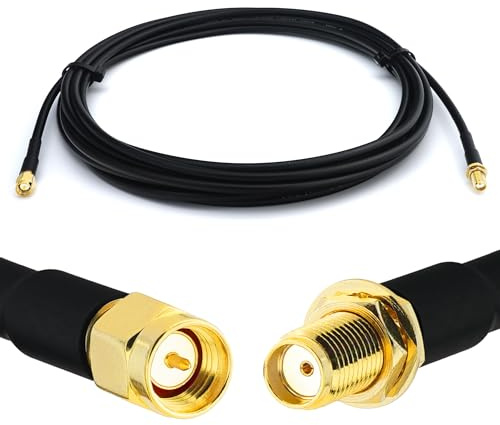 RANGEFUL SMA Mâle vers SMA Femelle 3m RG58 Cable Coaxial — Câble d'extension exterieur à faible perte rallonge etanche — pour Routeur WIFI Radio Antenne LTE GSM Amplificateur 4G 5G 6G LTE Hotspot