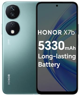 HONOR X7b Mobile Phone Unlocked, 108MP Triple Camera, 6.8 90Hz Fullview Display, 6 GB+128 GB, Android 13, Dual SIM, Emerald Green