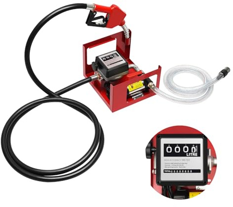 BJTDLLX Dieselpump 230 V självsugande 500 W oljepump professionell oljepump 50 l/min självsugande bränslepump med automatisk pistol, mätare och 4 m slang