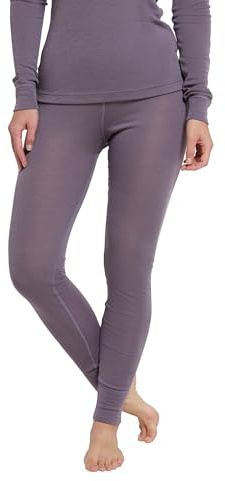 Mountain Warehouse Merino Womens Thermal Base Layer Pants - Lightweight Ladies Trousers, Breathable, Antibacterial Bottoms, High Wicking, Easy Care - for Outdoors Dusky Purple Women's Size 10