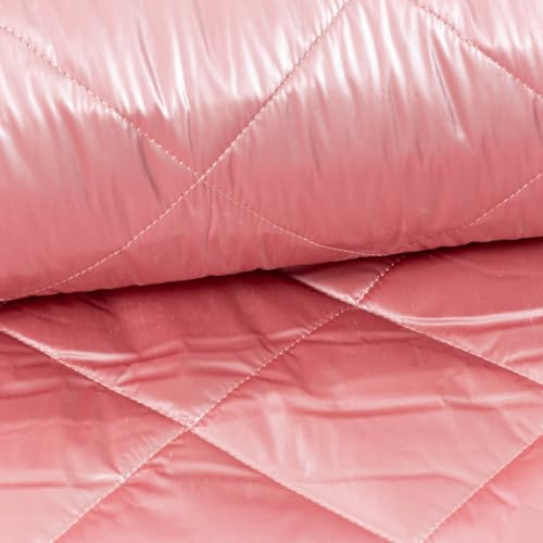 SCHÖNER LEBEN. Steppstoff Bekleidungsstoff Stepped Shine Rauten rosa 1,40m br