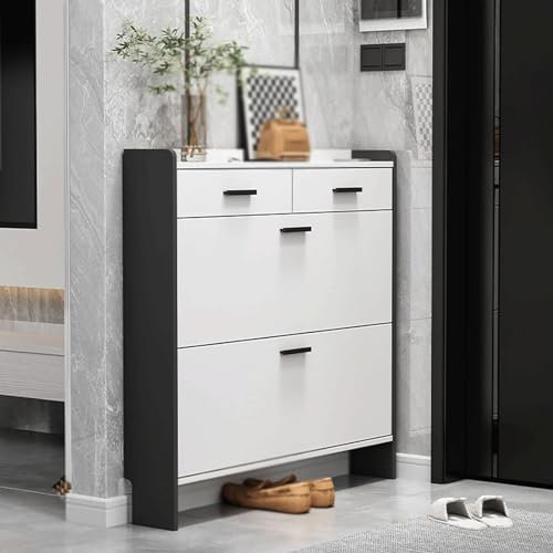 EYPKPL Exquisit Schuhregal Freistehendes Schuhregal, kreatives Kippeimer-Schuhregal, platzsparender Schuhschrank mit Schubladenaufbewahrung, Schuh-Organizer Platz sparen