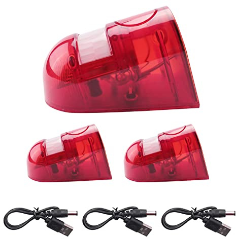 iFutniew Lot de 3 lampes stroboscopiques solaires avec détecteur de mouvement, alarme 129 dB, sirène de sécurité sonore IP65 étanche pour villa, ferme, cour, jardin