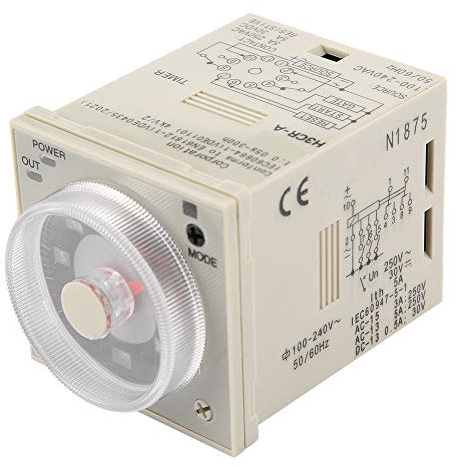 Aramox Rele Del Temporizador De Retardo H3Cr-A Relé de Tiempo H3CR-A, relé Temporizador 0.5S-300H con Terminales de 11 Pines, Control de Perilla, 100-240VAC 100-125VDC