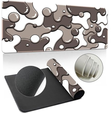 Hixingo Tapis de Souris XXL, 3D Bulles Multicolores, Tapis de Souris Gamer avec Bords Cousus, Base Antidérapante pour Gaming (900x400x3mm, Gris)