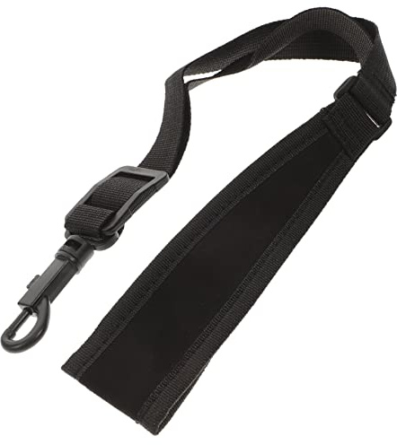 Verstellbarer Saxophongürtel Schwarz mit Federhaken aus Nylon | Leichtes Trageband, Elastischer Haken, Tragbares Design für Reise und Outdoor Einsatz