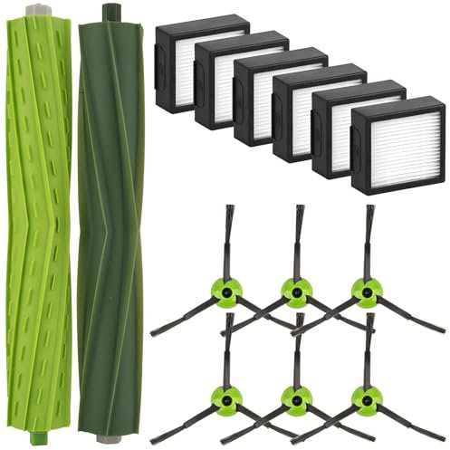 (14 Pezzi) Combo j7 Parti Di Ricambio Compatibili Con Irobot Roomba Combo j7, Combo j7+, Combo j9+, Combo 10 Max Robot Aspirapolvere, 2 Spazzole a Rullo, 6 Filtri Hepa, 6 Spazzole Laterali