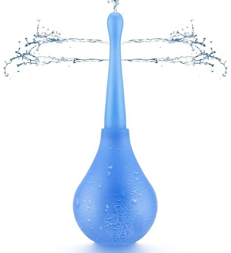 170ml Reusable Enema Bulb with Anti-flowback Valve, Vaginal & Anal Douche for Men Women, Portable Intimate Care Douche Cleaning (Blue)