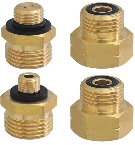 GisWell Set de 4 adaptateurs de bouteilles de gaz, adaptateurs de gaz pour bouteilles de gaz Europe, set d'adaptateurs de gaz pour camping Europe, pour la connexion de régulateurs de pression sur des