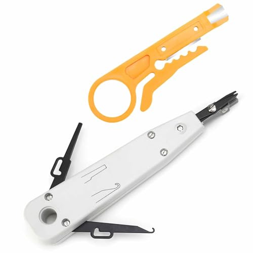 Herramienta de perforación con pelacables, herramienta Impact Krone IDC para Ethernet RJ45 Cat5/Cat6/Cat7 red y terminación de cable de teléfono, herramienta de inserción multifuncional para cables de