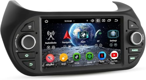 Erisin 8-Core 4GO+64GO Android 16 Autoradio Bluetooth pour Fiat Fiorino Qubo Citroen Nemo Peugeot Bipper 7 IPS Écran Tactile GPS Stéréo Dab+ sans Fil CarPlay Android Auto WiFi 4G DSP OBD2 DVR Canbus