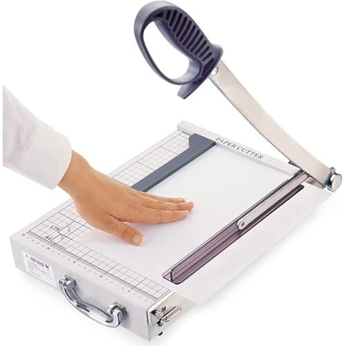 LHQYA A3 Manual Paper Cutter, Professional Paper Trimmers with Pressure Strip and Scale, Cutting Capacity: 16 Sheets of Paper, Metal Safety Lock, Measurement Accuracy: 1MM, for Offices, Schools