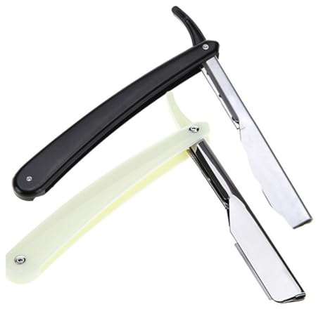 Mikinona Sicherer Manueller Bartrasiererhalter 6 Stück Weiß Schwarz Vintage Rasierständer für Herren Komfortabel Hautschonend für Bart und Augenbrauenrasur Rasierzubehör für Friseursalon und Zuhause