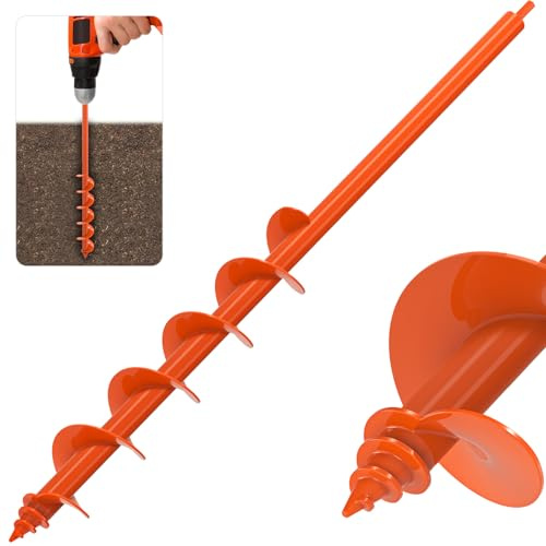 Insaga Schlangenbohrer zum Bepflanzen, 7,6 x 81,3 cm, Gartenerdschnecke, 3 mm dicker, Bohrer zum Graben von Löchern, robuster Schlangenbohrer, Erdlochbagger für Blumen, Pflanzen