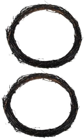 Garneck 2pcs Natural Vine Wreath Forms Diy Craft Supplies Twig Wreath for Halloween Wedding Party Decorations