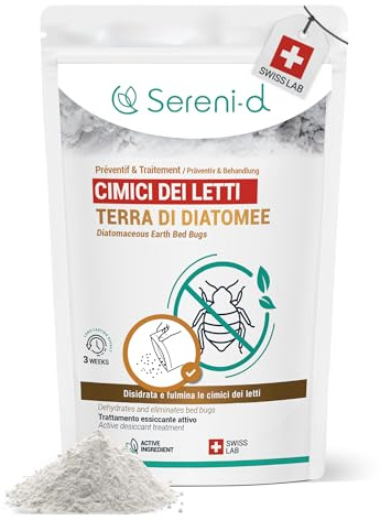 TERRE DE DIATOMÉE PUNAISES DE LIT en POUDRE – POUDRE ANTI PUNAISES DE LIT AMORPHE – EFFICACITÉ FOUDROYANTE – Ingrédients 100% d'origine Naturelle - Action IMMÉDIATE et EFFICACE - Swiss Lab