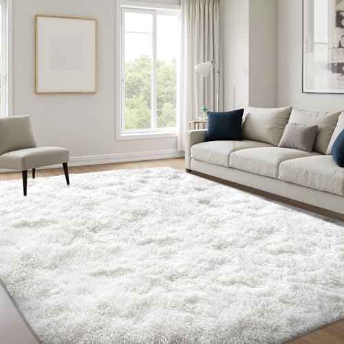 JOYARR Alfombra Grande Salón Pelo Largo, Suave, Antideslizante, Moderna, Dormitorio, Oficina, Niños, Crema, 160x230 cm