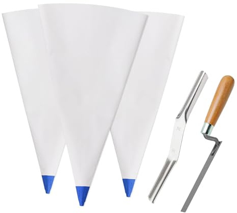 MagiDeal Sacchetto per malta per muratura e stucco per piastrelle, versatile strumento da costruzione con puntale, sacchetti sigillanti per cemento per, Bianco
