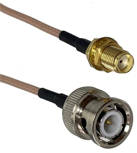 Cavo coassiale RG316 BNC maschio a SMA femmina jack passante angolo retto RF jumper 6 pollici 10 m(BNC M to SMA F Nut,6inch (15CM))