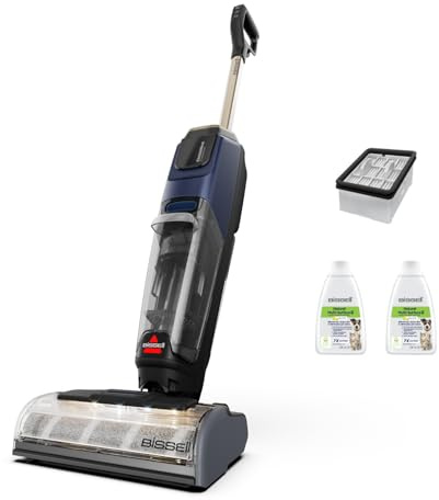BISSELL CrossWave HydroScrub sladdlös våt- och torrdammsugare, kraftfull golvrengöringsmaskin för flera ytor, 45 minuters drifttid, med kantrengöring, LED-lampor, 4283N