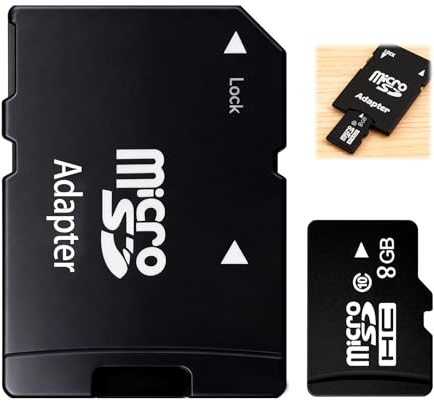 Carte 8 Go avec Adaptateur SD pour caméras, imprimantes 3D, téléphones | Qualité fiable, conception pratique et utilisation polyvalente pour les besoins quotidiens.