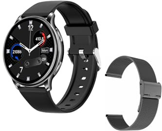 Smartwatch da donna, impermeabile, per uomo, fitness tracker con modalità sportive, frequenza cardiaca, sonno, contapassi, impermeabilità IP68, colore nero