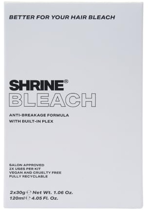 SHRINE Better for Your Hair Bleach Kit | Powder + Developer | 2 Uses | Plex Technology for Stronger Hair | Helps Reduce Breakage | Vegan & Cruelty Free | Up To 2 Applications