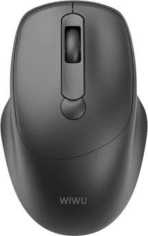 Ratón Inalámbrico Ergonómico de Oficina WiWU | Conexión Estable | DPI Ajustable 800/1200/1600 | Diseño Ultraligero | Compatible con MAC y Windows | Ideal para Ordenadores y Portátiles (Negro)