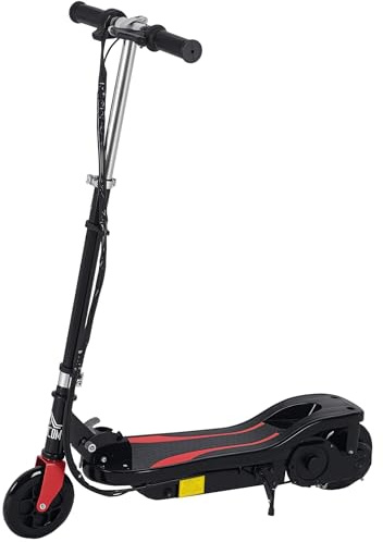 HOMCOM Patinete Eléctrico Plegable para Niños de 7-14 Años, Patinete Eléctrico con Velocidad MAX. 12 km/h, Alcance de 8 km, Altura Ajustable, Freno de Mano, Negro