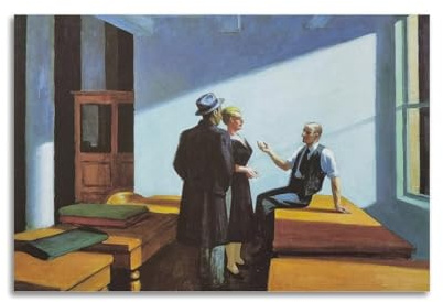 Edward Hopper Art-Conference At Night, Printed Canvas Poster Cool Artworks Painting Wall Art Canvas Prints Hanging Picture Home Decors Gift Idea 24x36inch(60x90cm)