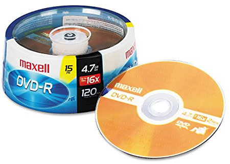 Maxell 638006 DVD-R 15PK SPN - Discos grabables de 4,7 GB, 16 x 120 Minutos, 15 Unidades