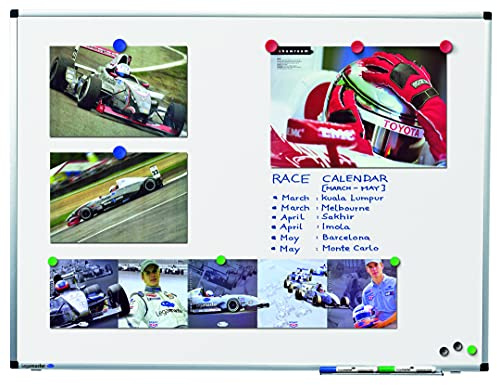 Legamaster 7-102043 Whiteboard Premium, lackierter Stahl mit Spezialbeschichtung, 90 x 60 cm, weiß