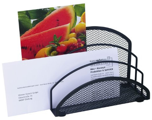 Wedo 65301 Briefständer Office (3 Fächer, Drahtmetall) schwarz, 18 x 8,5 x 12,5 cm
