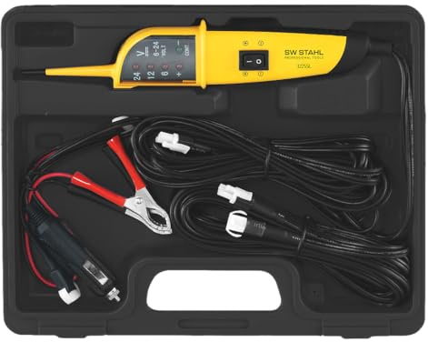 SW-Stahl 32255L Multitester - Kfz Spannungsprüfer 6-24 V Auto Stromtester | Fahrzeug Elektrikprüfer für PKW & LKW - 12V-24V Prüflampe zur Diagnose - Diodenprüfer und Stromkreistester Bordnetz