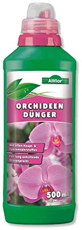 Allflor Orchideendünger 500 ml I Sehr ergiebiger Langzeitdünger I Dünger fördert langanhaltende Blütenpracht bei Orchideen I Flüssigdünger mit idealer Nährstoffkombination | Blumendünger flüssig