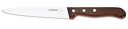 Giesser seit 1776 - Made in Germany - Allzweckmesser mit Holzgriff rutschfest Kotibe, 15 cm, rostfrei, scharfes Küchenmesser genietet