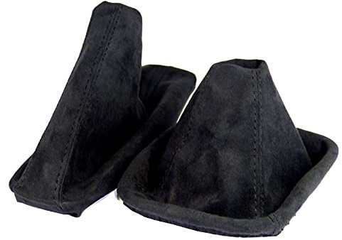 Schaltsack für BMW 3er e46 Set mit Handbremsmanschette - Bj. 1998 - 2007 - Schwarz - Schaltmanschette Manschette für Schaltung & Handbremse Handbremssack - Abdeckung Feststellbremse - A0100