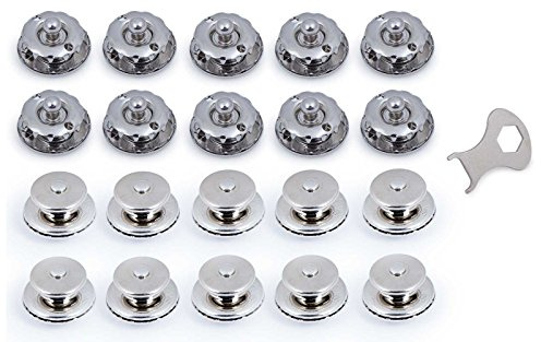 Tenax-Set 10 x Oberteil Edelstahl, Schnellverschluss für Stoffe, 1 x Schlüssel