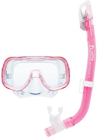 Tusa Mini Kleio Junior Maske & Schnorchel Set – Farbwahl, Rosa/Transparent