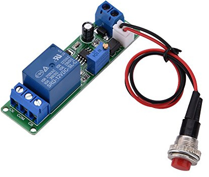 modulo interruttore timer + relè temporizzato 5v + DC 12V Ritardo timer regolabile Spegnere il modulo temporizzatore Relè temporizzatore 1-10 sec
