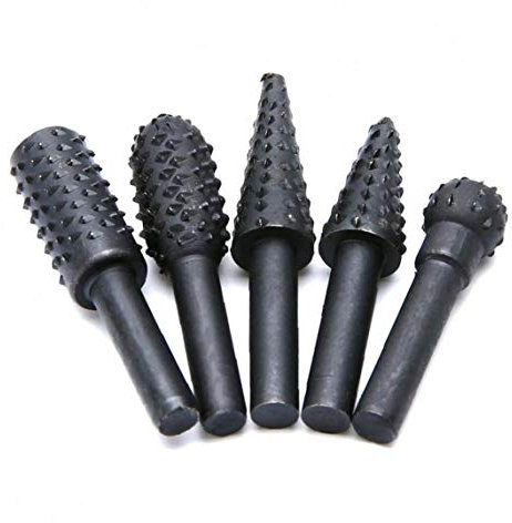 Angoter 5pcs 1/4 '' 6mm Schaft Rotary Burr Set Holz-Raspel-Akten-Bohrer Rotary Rasp Set für Holzbearbeitungs