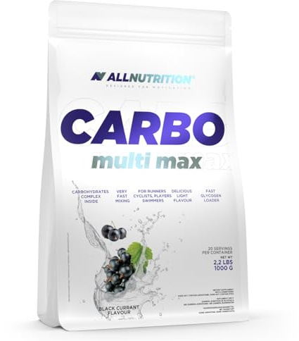 ALLNUTRITION Carbo Multi Max Integratore alimentare di carboidrati - Aumenta la resistenza dell'organismo durante gli allenamenti prolungati Aumenta i livelli di glicogeno - 20 dosi Naturale