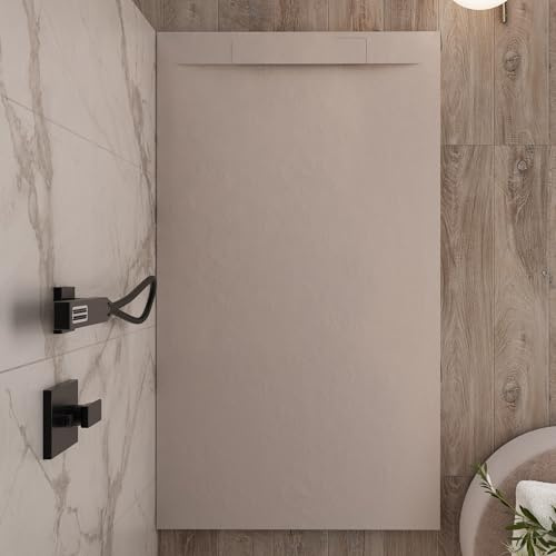 OLIMPO DOCCE - Piatto doccia in marmoresina Sabbia effetto pietra cemento VINCENT - 90x160