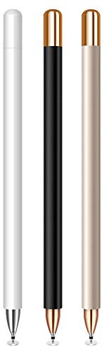 MEKO Eingabestift Disc Touch Pen, 2 in 1 Stylus Pen universal Touchstift 100% kompatibel mit Allen Tablets Touchscreen iPhone iPad Surface Huawei usw, magnetische Kappe (Weiß+Schwarz+Champagner)