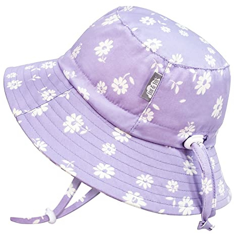 Jan & Jul Cappello da Sole per Bambina, Cotone Traspirante (Taglia: 2-5 Anni, Margherita Viola)