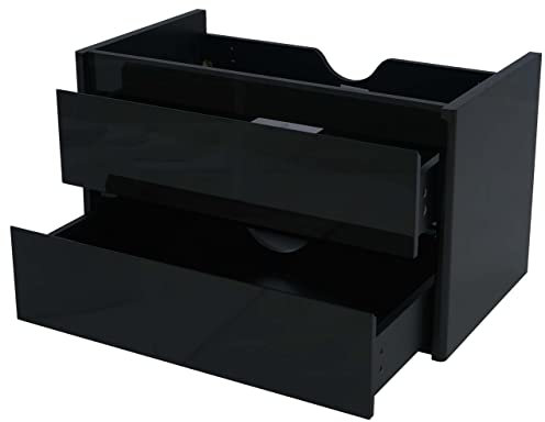 Mendler Waschbeckenunterschrank HWC-B19, Waschtischunterschrank Waschtisch Badezimmer, Hochglanz Soft-Close 50x80cm - schwarz
