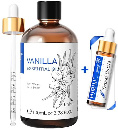 HIQILI Vanilla Essential Oil for Body, Perfume, Skin, Aromatherapy