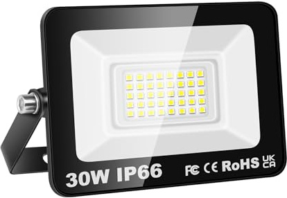 Willpower Projecteurs LED Extérieur 30W, Spot LED Blanc 6000K | 3000LM, IP66 Etanche, Eclairage Exterieur pour Jardin Patio Garage Terrasse Maison Chantier
