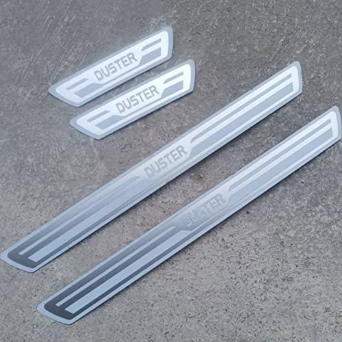 EAGLEG Car Door Sill Protector for Ren-Ault Dacia Duster 4PCS Scuff Plate Stainless Steel Stickers Accessories,Silver