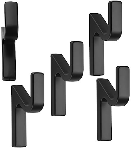 SOTECH 5 Stück Garderobenhaken ANGOLA schwarz matt 76 x 14 x 41 mm | mit verdeckter Montage Kleiderhaken aus der BlackLine Kollektion